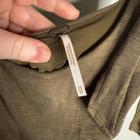 Free People Women's Brown Boulevard Tie Straps Tank Top - Size XS Extra Small - Picture 4 of 6